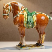 唐三彩中国马洛阳特产博物馆文创唐陶瓷马