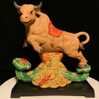 陶瓷牛气冲天装饰石湾公仔